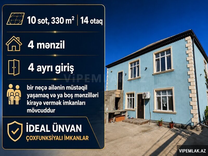Abşeron rayonunda 14 otaqlı Torpaq Satılır, 10 sot Abşeron rayonunda 14 otaqlı Torpaq Satılır, 10 sot